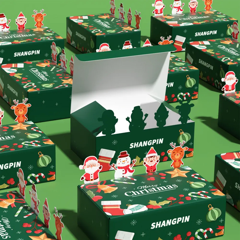 High-Grade 3D Pattern Christmas Gift Paper Box 