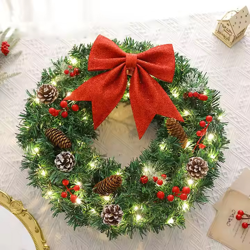 Christmas wreath with LED lights
